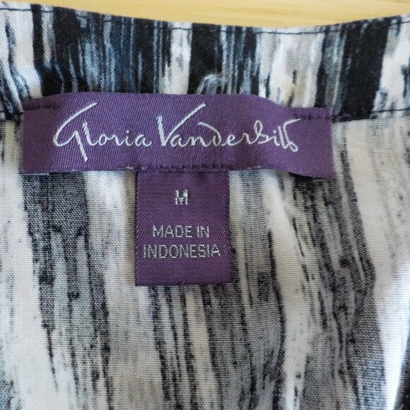 Gloria Vanderbilt Blouse - Medium - Black Grey White - (513) - Picture 5 of 6